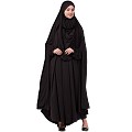 Free size jilbab with nose piece- Black